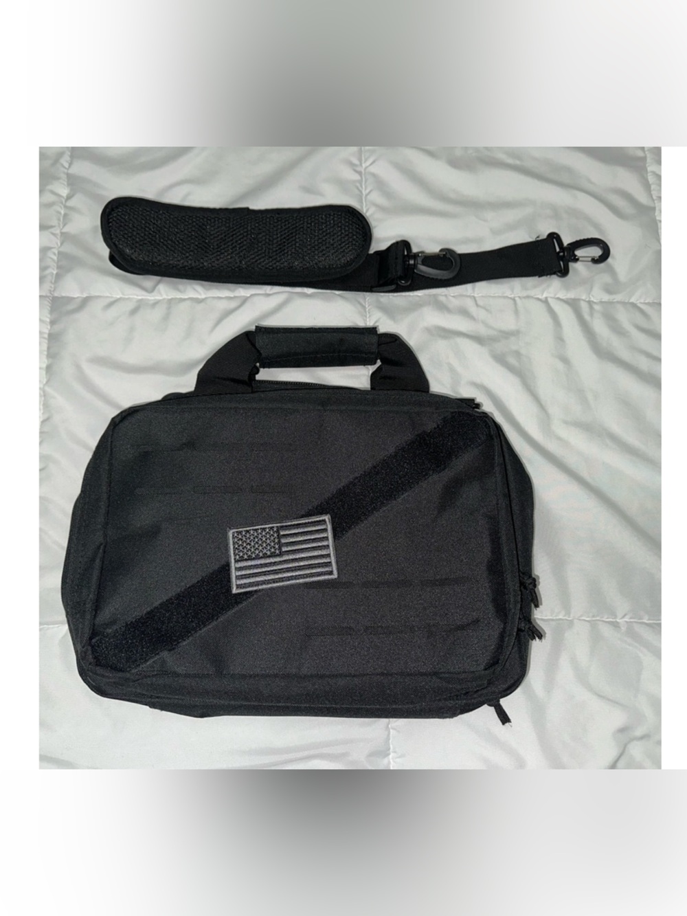 Black Tactical Messenger Brief with Removable Padded Strap